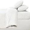 Discount Drap housse 140x190 imprime blan Linge De Lit·Drap