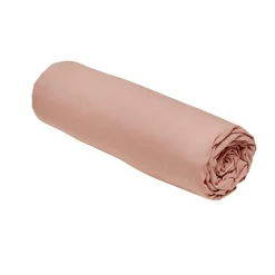 Outlet Drap housse 90x190 jersey rose Linge De Lit·Drap