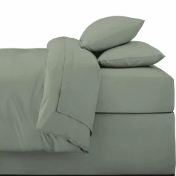 Sale Drap housse 140x190cm sauge Linge De Lit·Drap