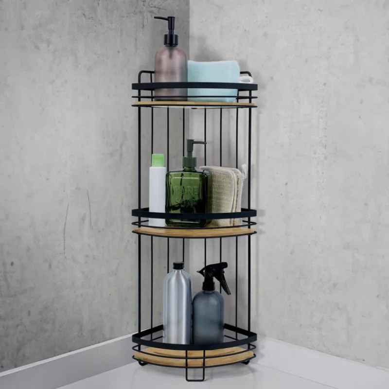 Best Etagere 3 niveaux bambou/metal Accessoire Salle De Bain