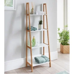 Best Etagere 4 niveaux en bambou Salle De Bain