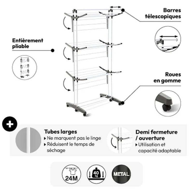 Discount Etendoir modulable 24m sinai Linge·Accessoire