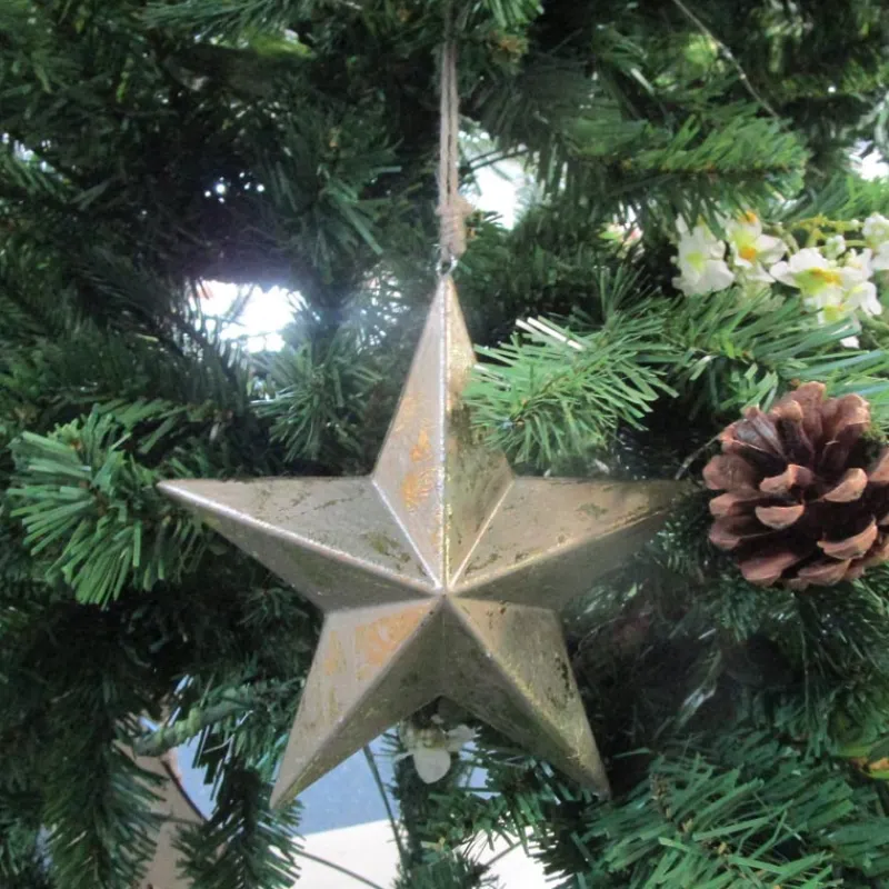 Best Etoile doree en bois 18cm a susp Décoration