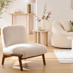 New Fauteuil bouclette liora Salon|Cuisine, Salle À Manger