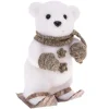 Figurine noel ours gant ski h23c Décoration