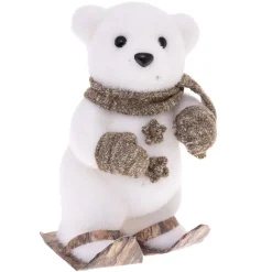 Figurine noel ours gant ski h23c Décoration