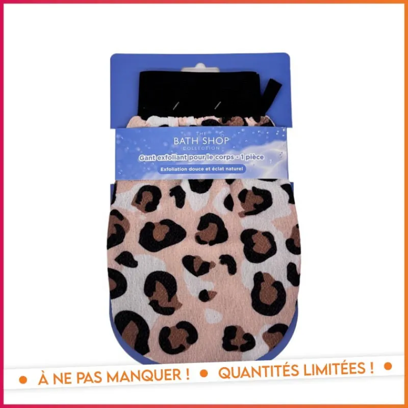 Gant exfoliant imprime leopard Accessoire Beauté