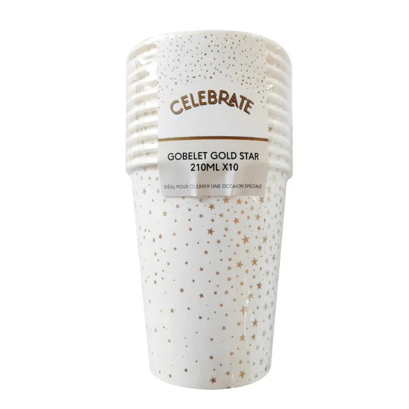 Best Gobelet gold star 210ml x10 Vaisselle Jetable