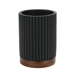 Sale Gobelet noir/bois Accessoire Salle De Bain