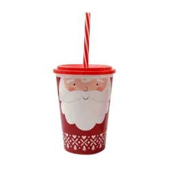 Discount Gobelet plastique avec paille Enfant Accessoire Noël Enfant