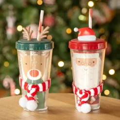 Online Gobelet plastique avec paille et Enfant Accessoire Noël Enfant