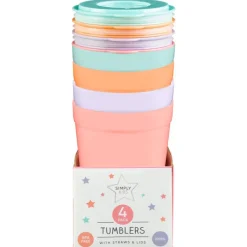 Gobelet+paille x4 Enfant Enfant