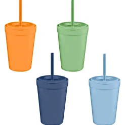 Clearance Gobelet+paille x4 Enfant Enfant