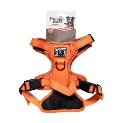 Sale Harnais reflechissant orange m Collier, Laisse, Harnais