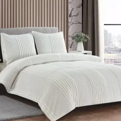 Outlet Hdc 200x200+2 taies alaska beige Linge De Lit·Parure De Lit, Housse De Couette