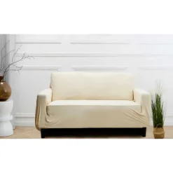 Best Housse de canape uni 2p creme Décoration Textile·Housse D'Assise