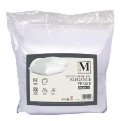 Sale Lot 2 oreillers fermes 60x60 Linge De Lit·Oreiller