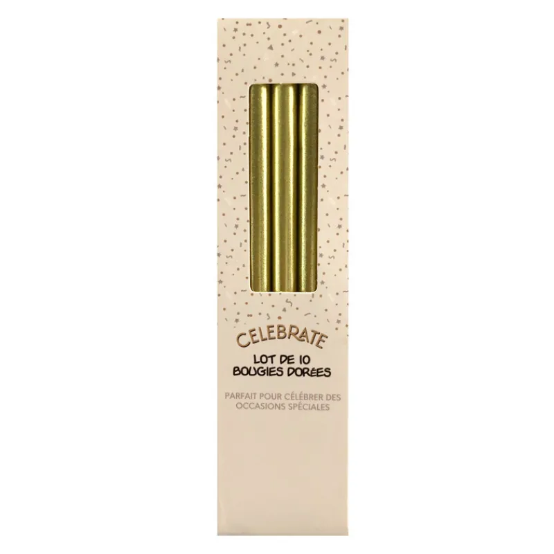 Hot Lot de 10 bougies dorees Décoration Et Cotillons|Vaisselle, Déco Festive·Décoration Et Cotillons