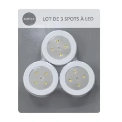 Hot Lot de 3 lumieres led poussoir Quincaillerie