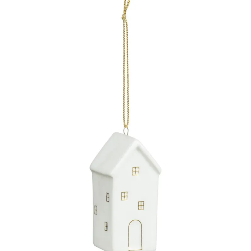Clearance Lot de 4 maison ceramique Décoration De Sapin