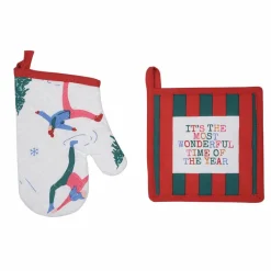 Clearance Lot de 2 maniques motifs ski Linge De Table, Cuisine·Torchon