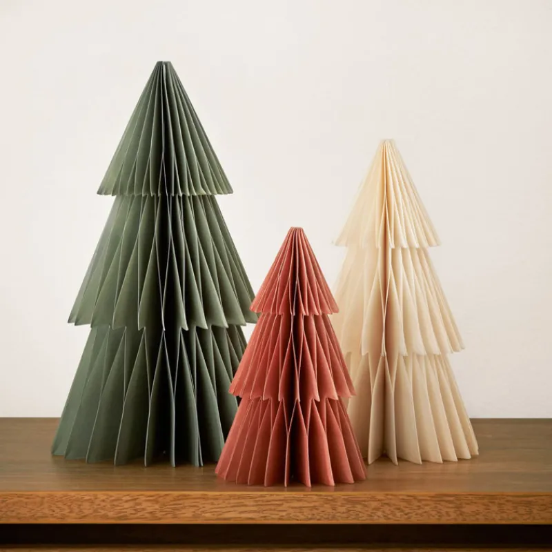 Discount Lot de 3 sapins en papier Décoration
