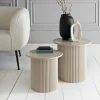 Lot de 2 table piliers creme Salon
