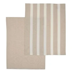 Best Lot de 2 torchons beige et creme Linge De Table, Cuisine·Torchon