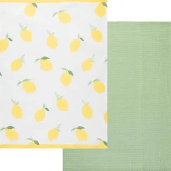 Clearance Lot de 2 torchons citron 45*65cm Linge De Table, Cuisine·Torchon