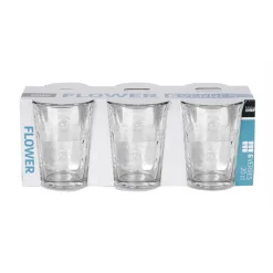 Discount Lot de 6 verres bas flower 200ml Vaisselle, Art De La Table·Verre