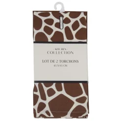 Outlet Lot de deux torchons girafe Linge De Table, Cuisine·Torchon