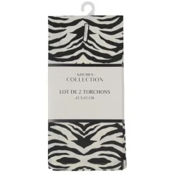 Discount Lot de deux torchons zebre Linge De Table, Cuisine·Torchon