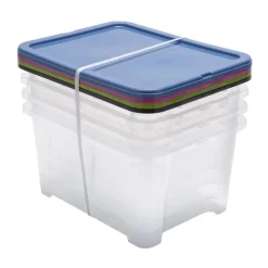 Hot Lot x4 view box 24l colorlid Rangement