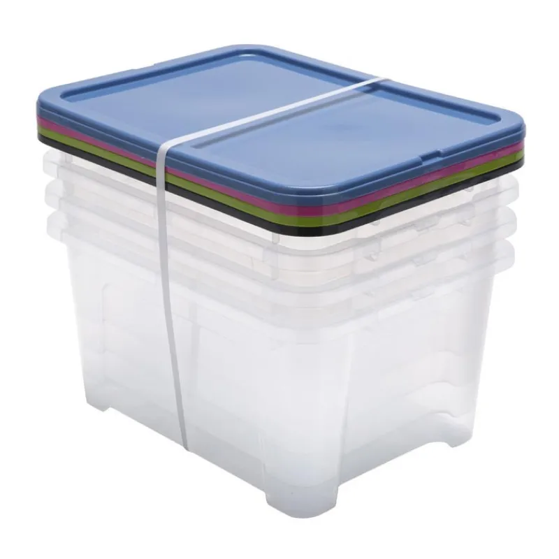 Hot Lot x4 view box 24l colorlid Rangement