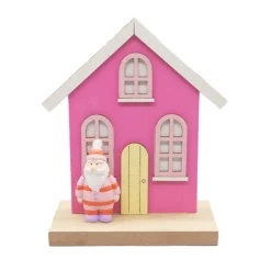 Best Maison bois avec pere noel h12cm Décoration