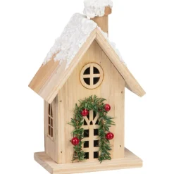 Outlet Maison en bois avec led h18cm Décoration