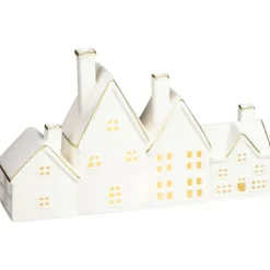 Online Maison village blanche dore led Décoration