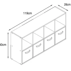 Online Meuble 8 cubes couleur bois Rangement