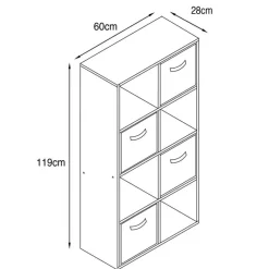 Online Meuble 8 cubes couleur bois Rangement