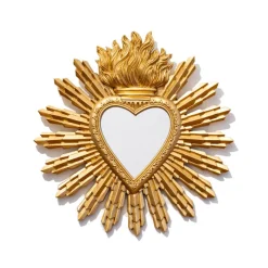 Miroir ex voto coeur or Miroir