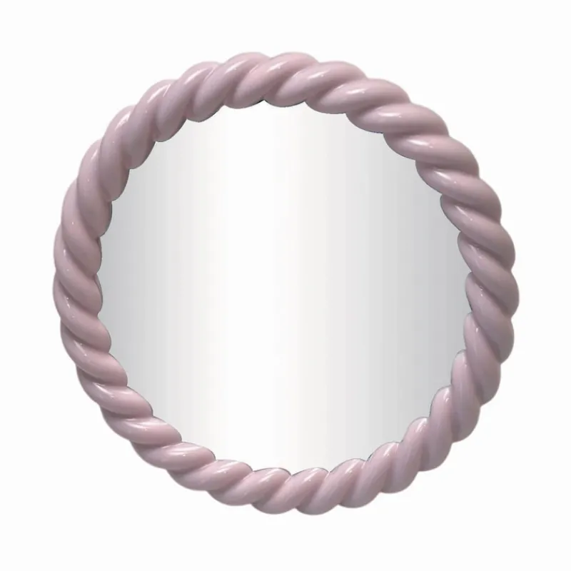 Best Miroir rond torsade rose Accessoire Salle De Bain