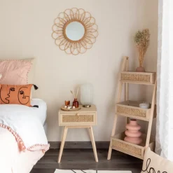 Discount Miroir rotin fleur Miroir