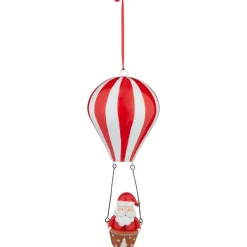New Montgolfiere avec pere noel a su Décoration De Sapin