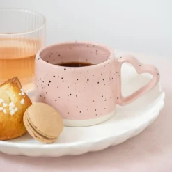 New Mug anse coeur tachetee Vaisselle, Art De La Table·Tasse, Mug, Bol