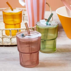 Clearance Mug en verre avec paille 4 a Vaisselle, Art De La Table·Bouteille, Carafe