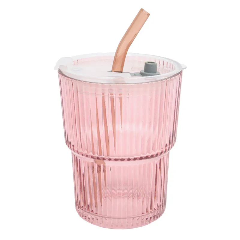 Clearance Mug en verre avec paille 4 a Vaisselle, Art De La Table·Bouteille, Carafe