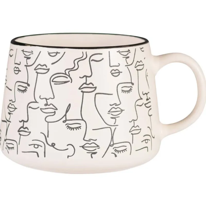 Outlet Mug visage noir/blanc 500ml Vaisselle, Art De La Table·Tasse, Mug, Bol