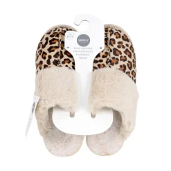 Hot Mule leopard contour effet fourr Chaussons