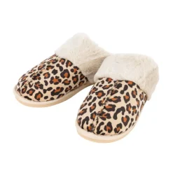 Hot Mule leopard contour effet fourr Chaussons