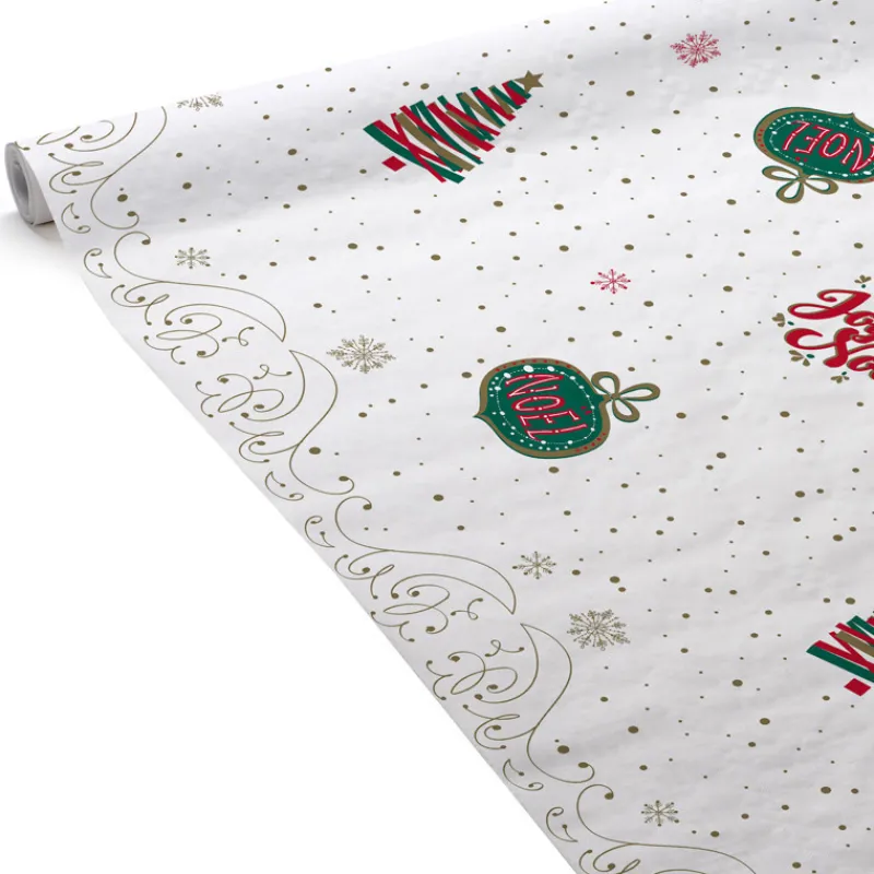 Outlet Nappe damasee 1.18x6m blanche sa Vaisselle Jetable